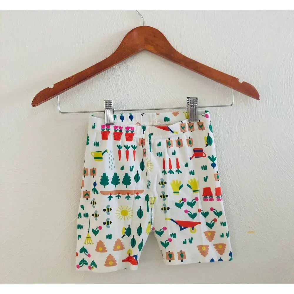 Hanna Andersson Earth Day Gardening Bees Cotton Shorts Age 6-7